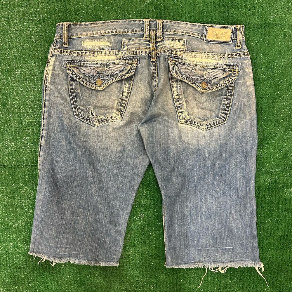 Vintage Made in USA Robin's Jean Distressed Denim Jorts Y2K Style‎